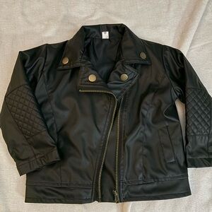 Kids unisex 2T faux leather jacket brand new never worn